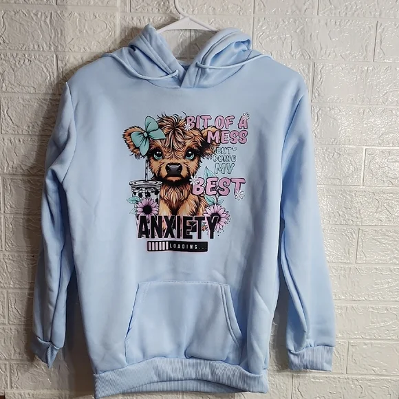 Charming Graphic Sweatshirt - Light Blue - Picture 2 of 3